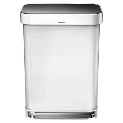 Simplehuman Liner Pocket Pedal Bin, White, 55L Simplehuman Liner Pocket Pedal Bin, White, 55L